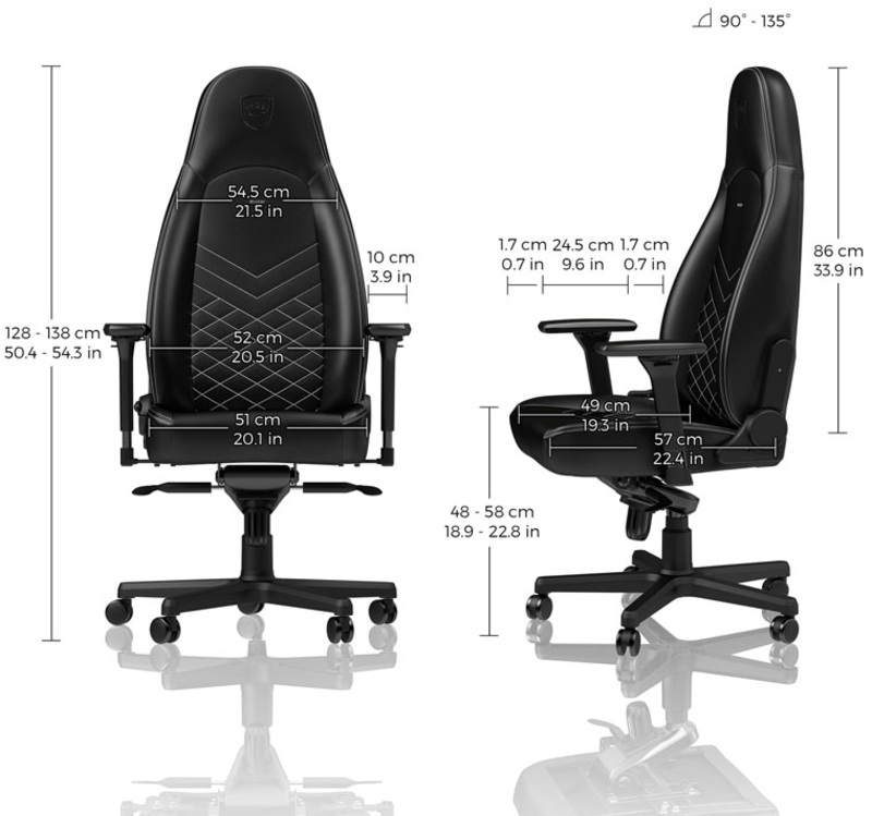 noblechairs - ** B Grade ** Silla noblechairs ICON PU Leather Blanco / Negro