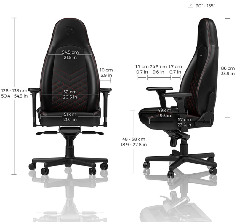 noblechairs - ** B Grade ** Silla noblechairs ICON - Negro / Rojo