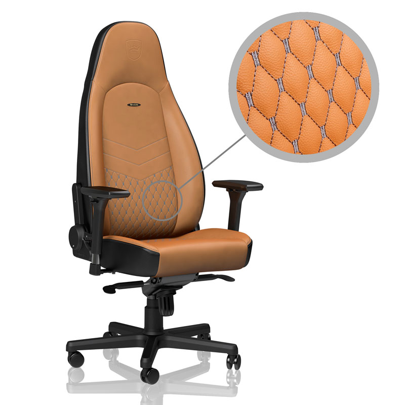 ** B Grade ** Silla noblechairs ICON Real Leather Cognac / Negro