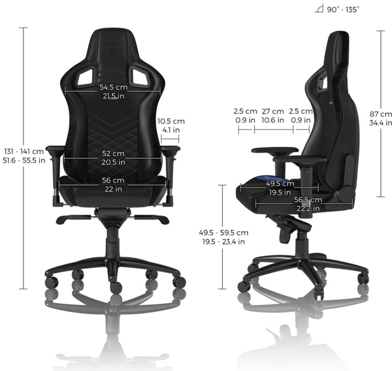 noblechairs - Silla noblechairs EPIC PU Leather Negro / Azul