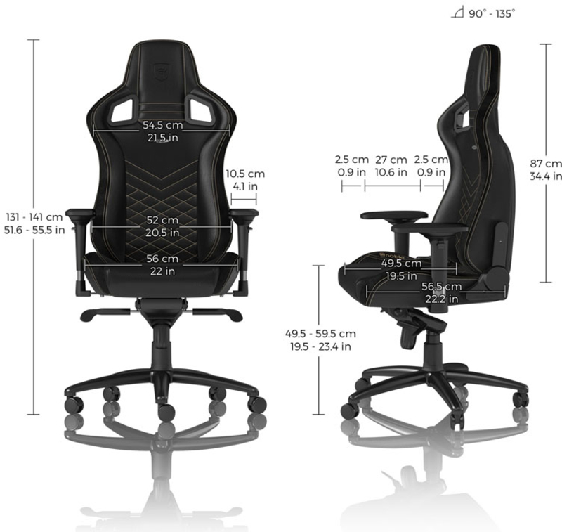 noblechairs - Silla noblechairs EPIC - Negro / Dorado