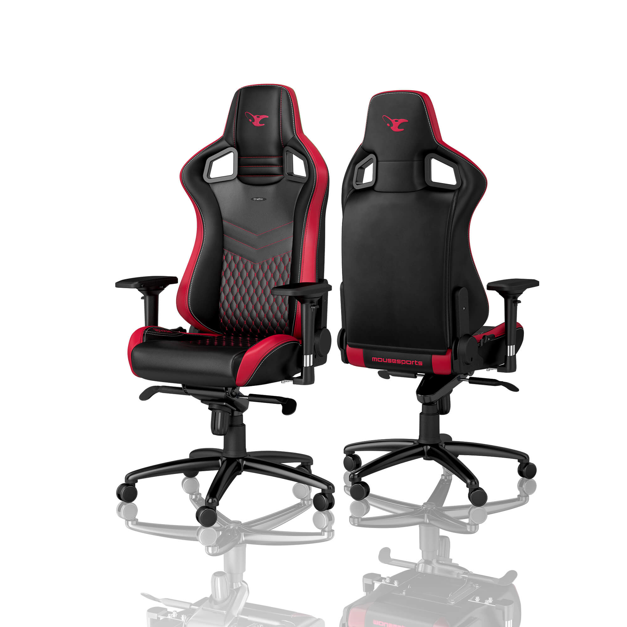 noblechairs - ** B Grade ** Silla noblechairs EPIC PU Leather mousesports Edition Negro / Rojo