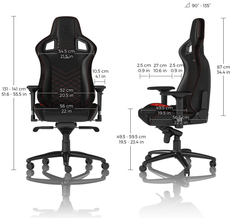 noblechairs - ** B Grade ** Silla noblechairs EPIC - Negro / Rojo