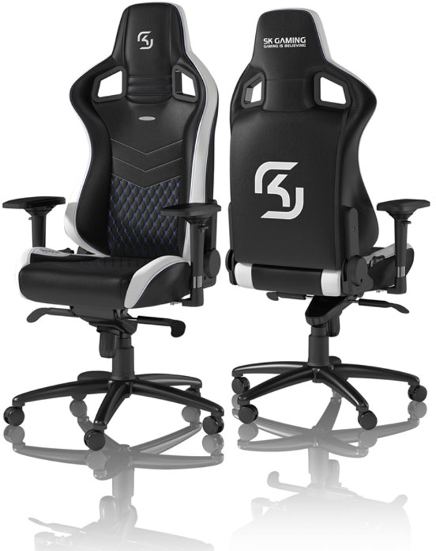 noblechairs - ** B Grade ** Silla noblechairs EPIC PU Leather SK Gaming Edition Negro / Blanco / Azul