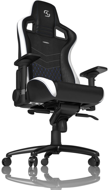 noblechairs - ** B Grade ** Silla noblechairs EPIC PU Leather SK Gaming Edition Negro / Blanco / Azul