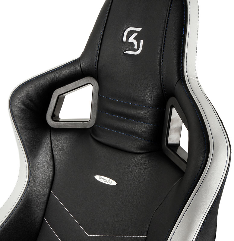 noblechairs - ** B Grade ** Silla noblechairs EPIC PU Leather SK Gaming Edition Negro / Blanco / Azul