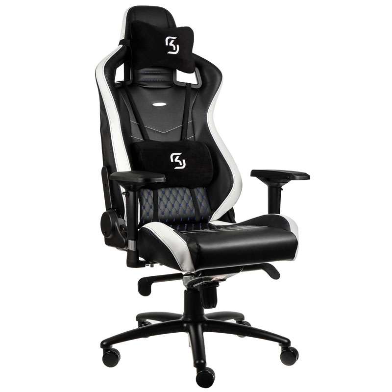 noblechairs - Silla noblechairs EPIC PU Leather SK Gaming Edition Negro / Blanco / Azul