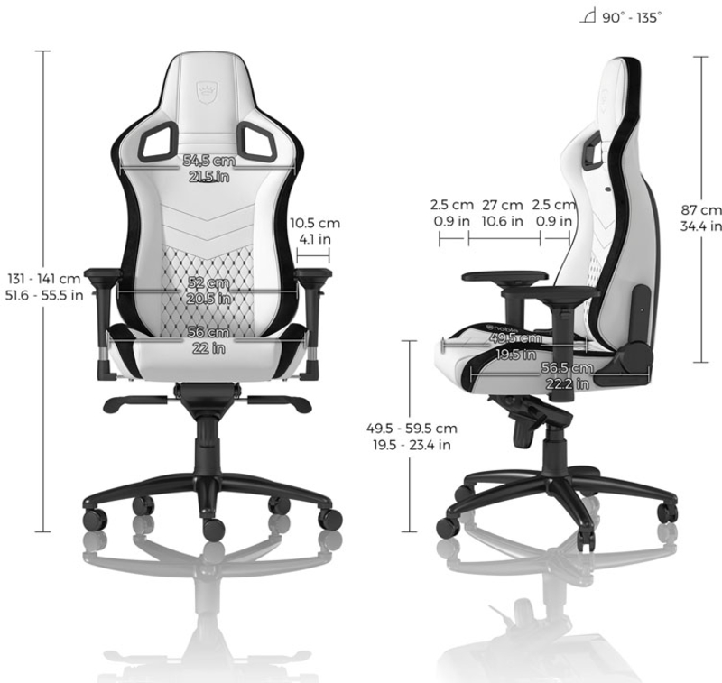 noblechairs - Silla noblechairs EPIC - Blanco / Negro