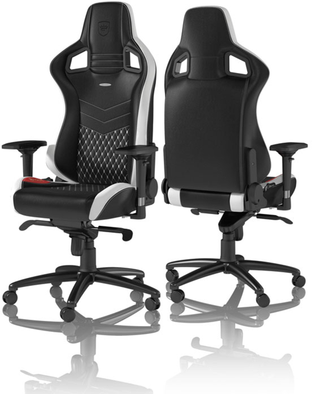 noblechairs - ** B Grade ** Silla noblechairs EPIC Real Leather Negro / Blanco / Rojo