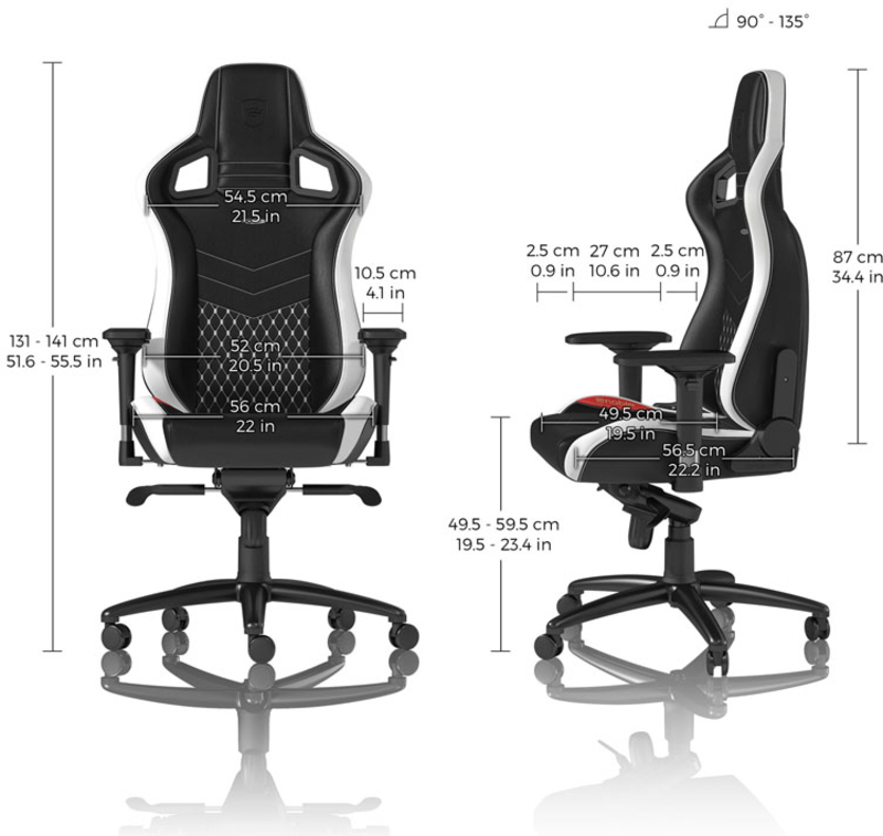 noblechairs - ** B Grade ** Silla noblechairs EPIC Real Leather Negro / Blanco / Rojo