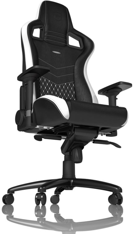 noblechairs - Silla noblechairs EPIC Real Leather Negro / Blanco / Rojo