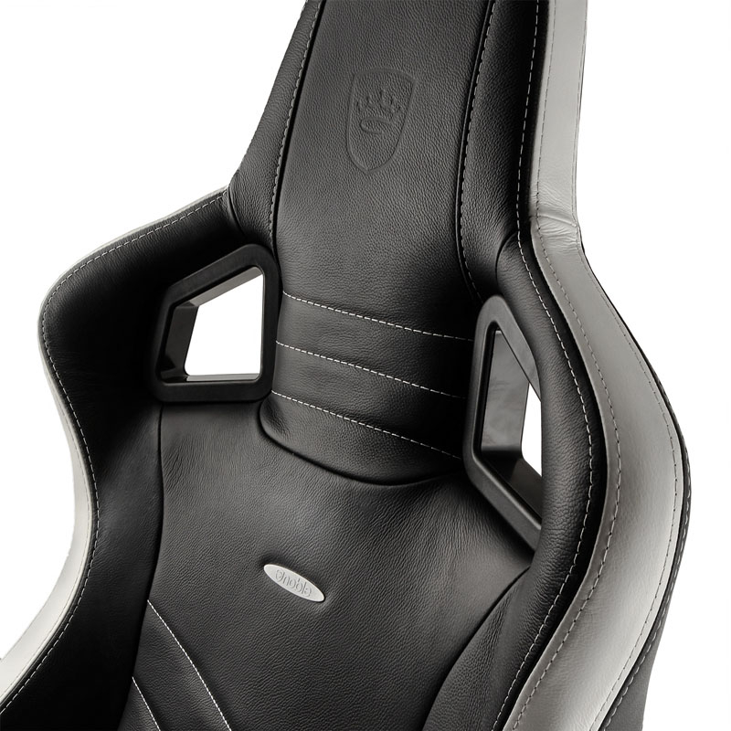 noblechairs - Silla noblechairs EPIC Real Leather Negro / Blanco / Rojo