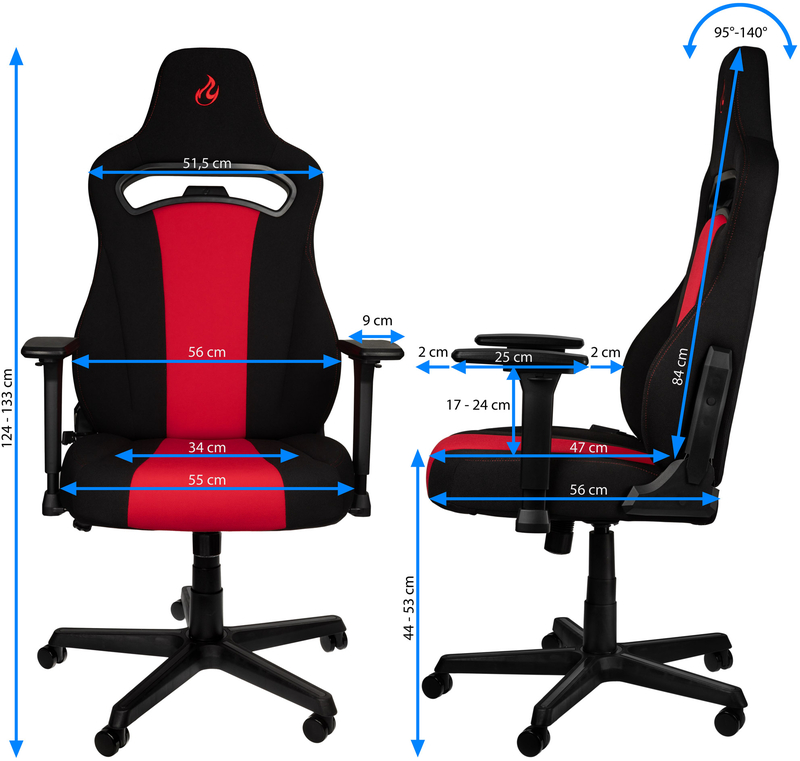 Nitro Concepts - Silla Nitro Concepts E250 Gaming Roja