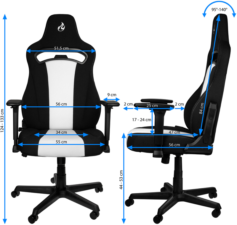 Nitro Concepts - Silla Nitro Concepts E250 Gaming Blanca