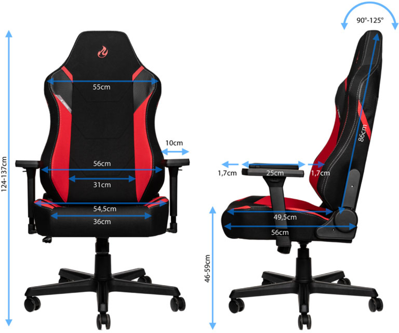 Nitro Concepts - Silla Nitro Concepts X1000 Gaming Negra / Roja