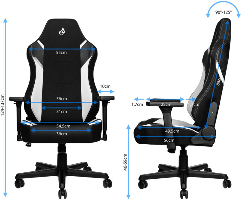 Nitro Concepts - Silla Nitro Concepts X1000 Gaming Negra / Blanca