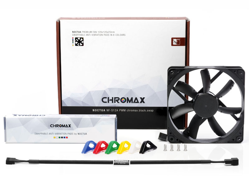 Noctua - Ventilador Noctua NF-S12A PWM chromax.black.swap 120mm