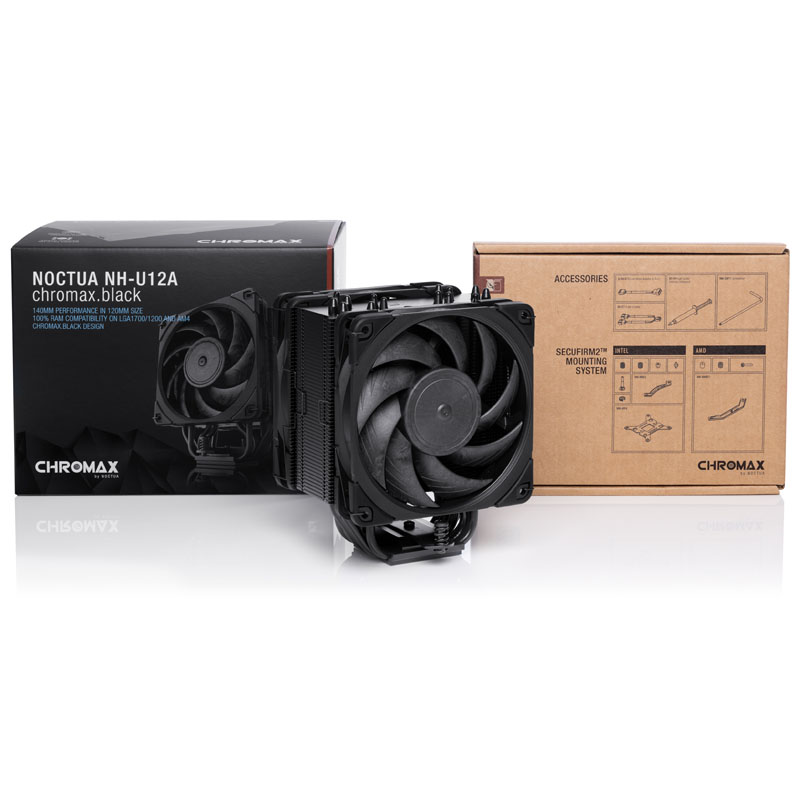 Noctua - Ventilador CPU Noctua NH-U12A chromax.black