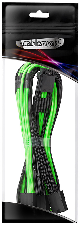 Cable CableMod Pro ModMesh 12VHPWR 3x PCI-e 45cm Negro y Verde