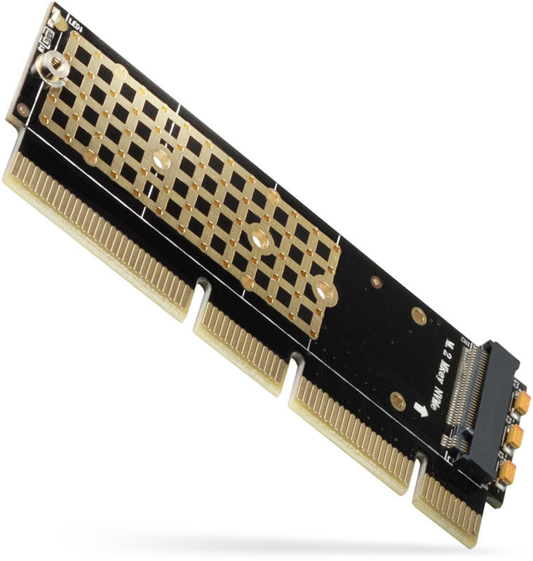 Adaptador PCIe 3.0 16x AXAGON PCEM2-1U, M.2 SSD NVMe, hasta 80mm SSD, low profile 1U