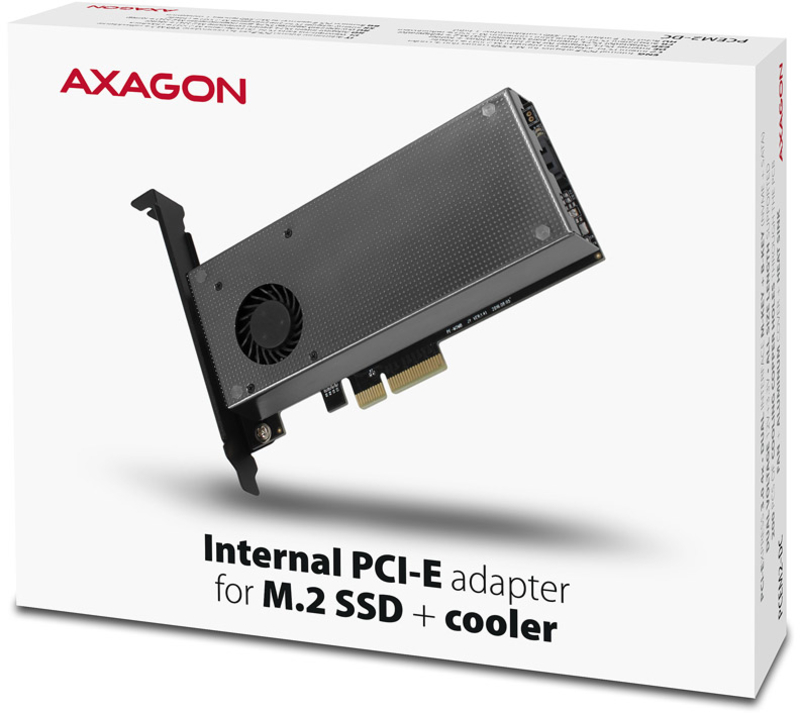 AXAGON - Adaptador PCIe 3.0 AXAGON PCEM2-DC  4x - DUAL M.2 SSD (NVMe + SATA), dual voltage