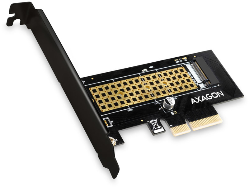 AXAGON - Adaptador AXAGON PCEM2-N PCIe-3.0-x4, 1x M.2/NVMe/SSD con disipador pasivo