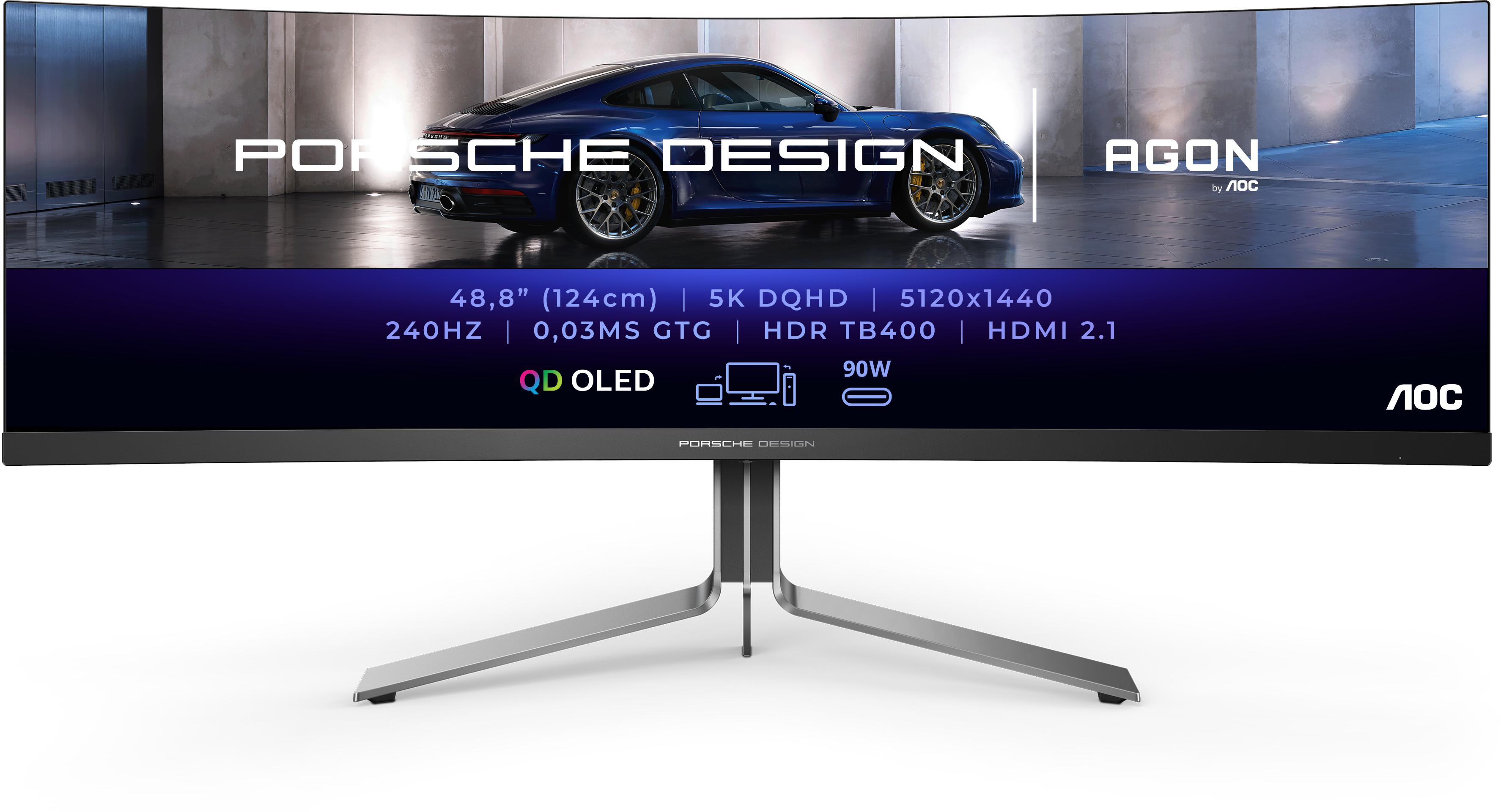 AOC - Monitor Curvo AGON PRO Porche Design 49" PD49 OLED 5K 240Hz 0.03ms