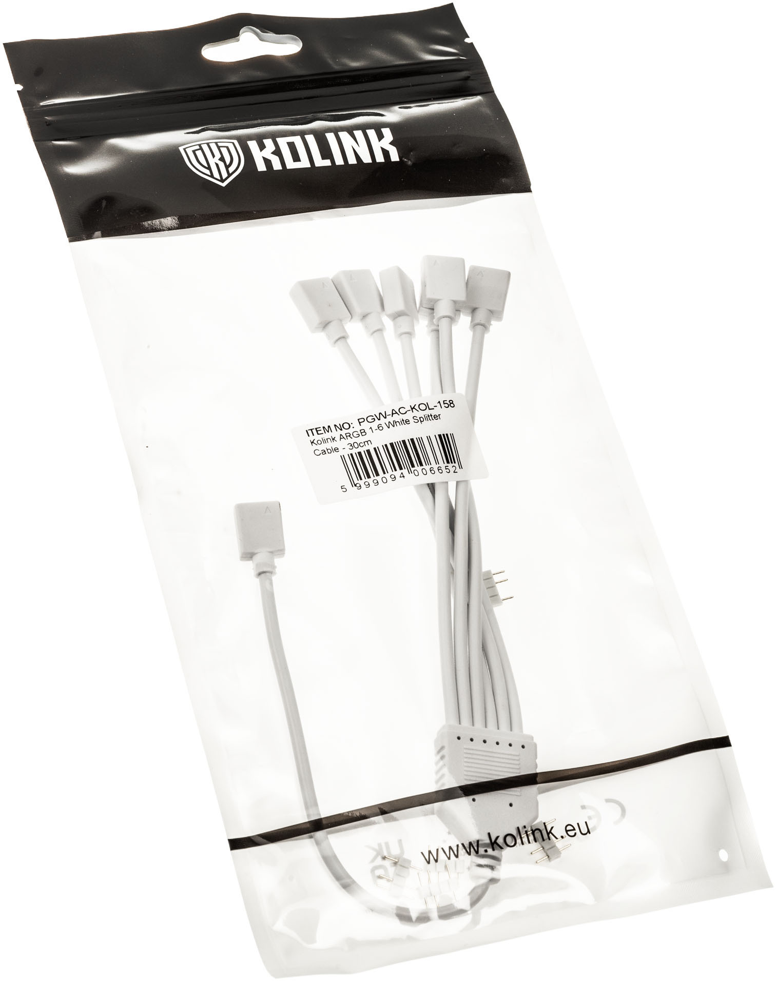 Kolink - Cable Splitter Kolink 1-6 ARGB 30cm Blanco