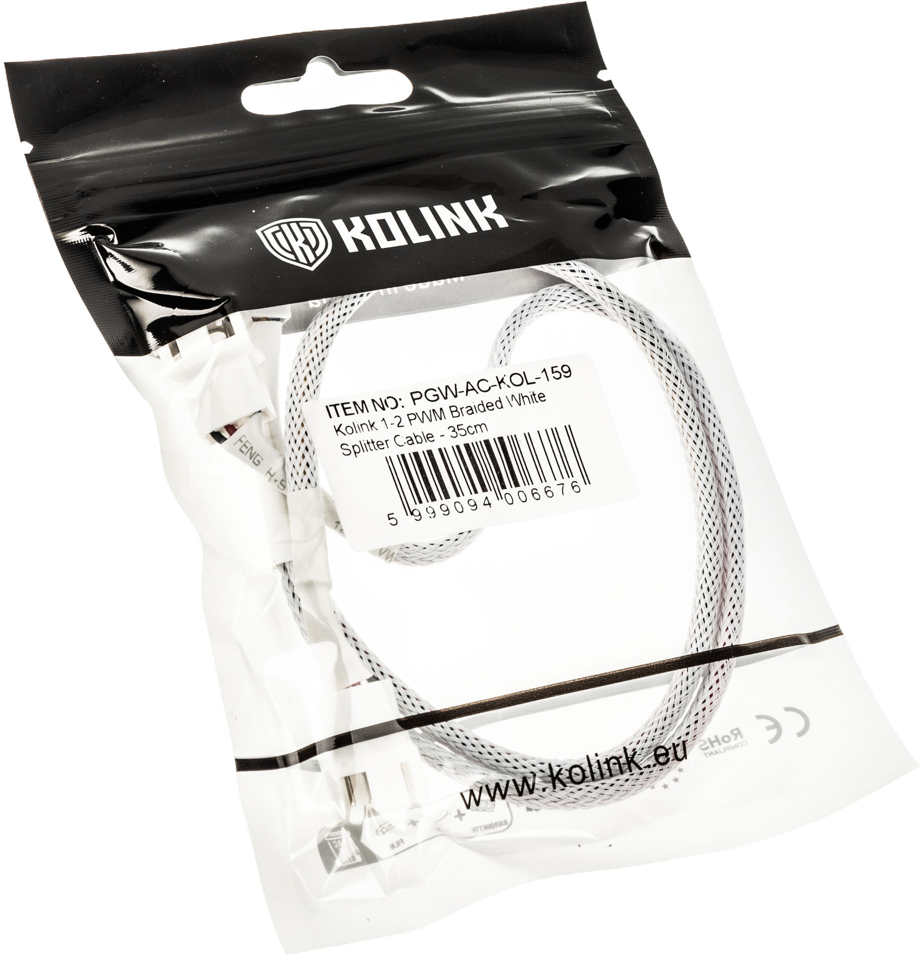 Kolink - Cable Splitter Kolink 1-2 PWM Sleeved Blanco