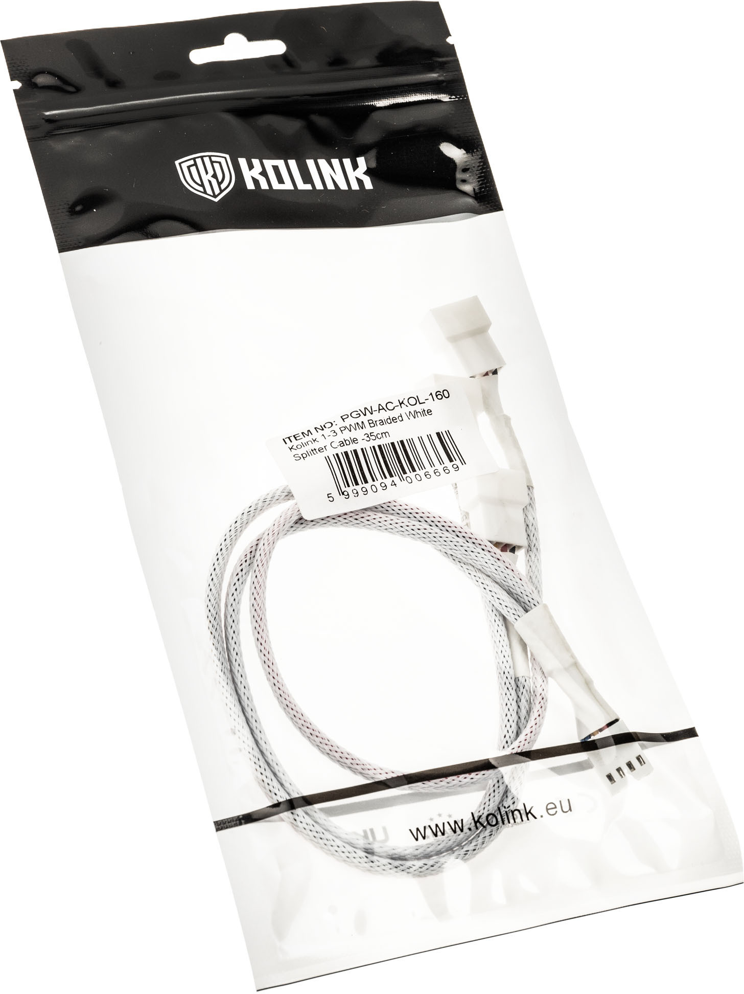 Kolink - Cable Splitter Kolink 1-3 PWM Sleeved Blanco