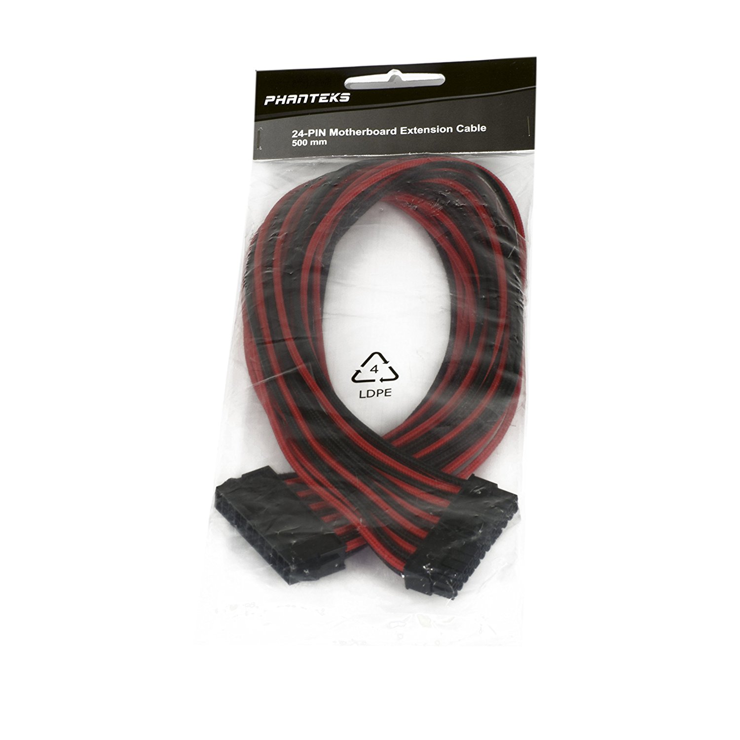 Phanteks - Cable PSU Phanteks Sleeved 24-Pines ATX 50cm Negro / Rojo