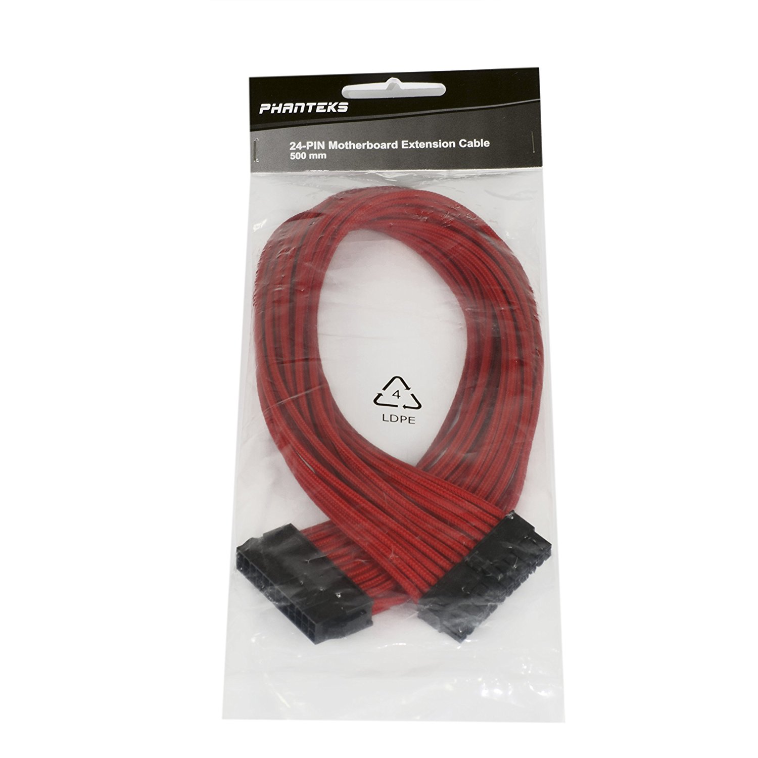 Phanteks - Cable PSU Phanteks Sleeved 24-Pines ATX 50cm Rojo