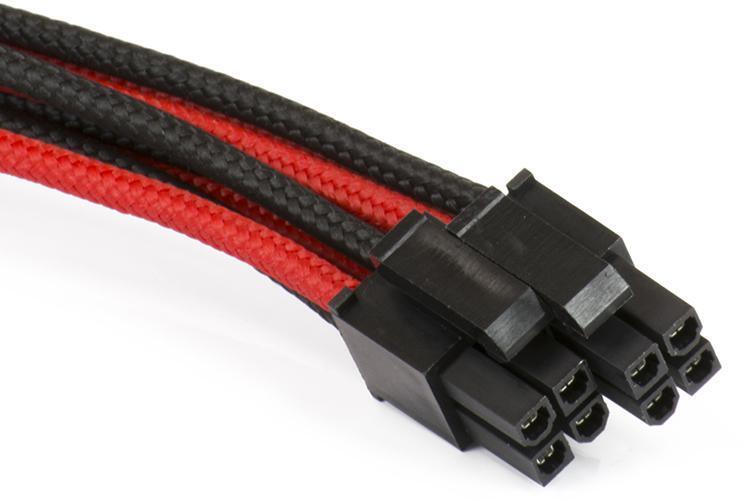 Phanteks - ** B Grade ** Cable PSU Phanteks Sleeved 8-Pines EPS12V 50cm Negro / Rojo