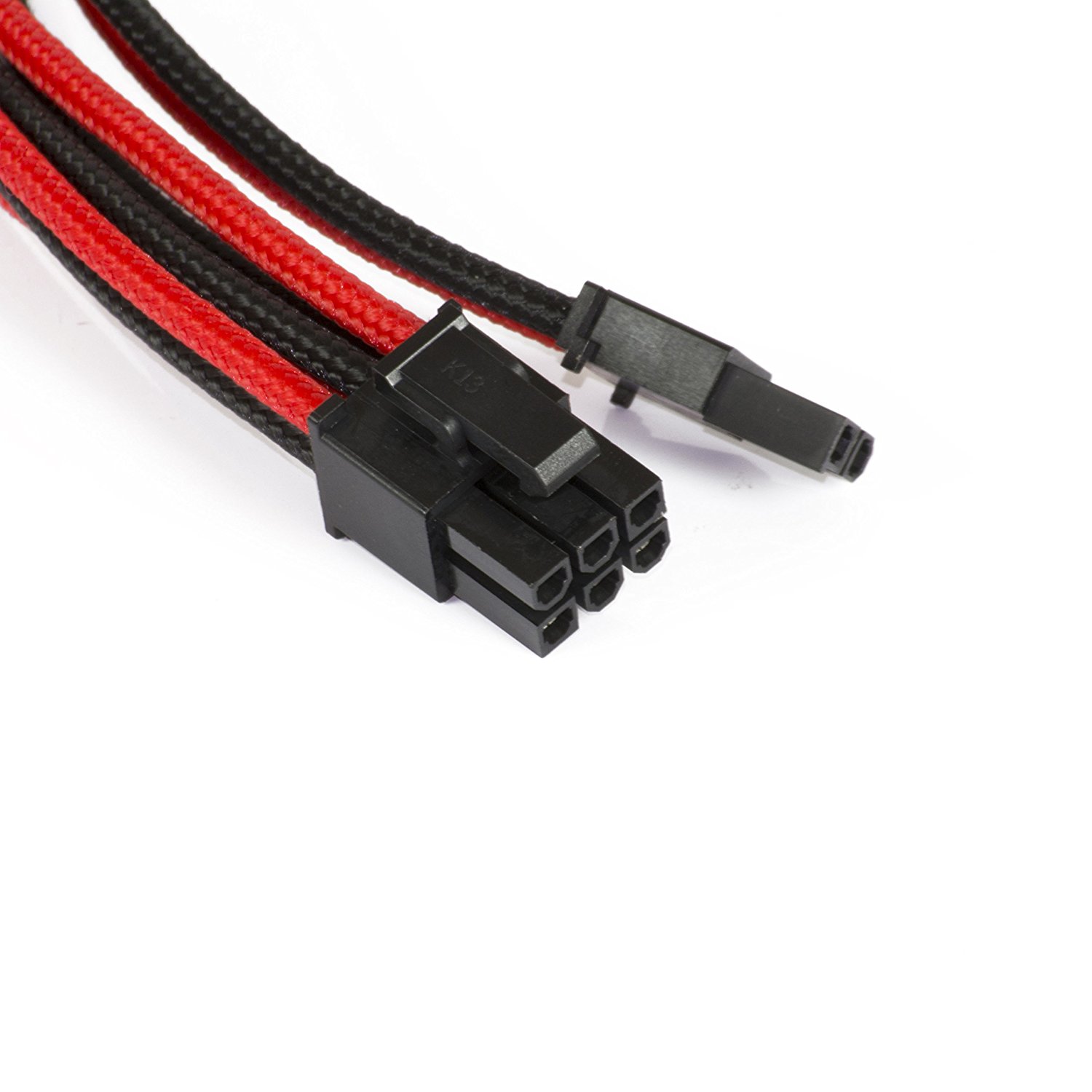 Phanteks - Cable PSU Phanteks Sleeved 6+2-Pines PCIe 50cm Negro / Rojo