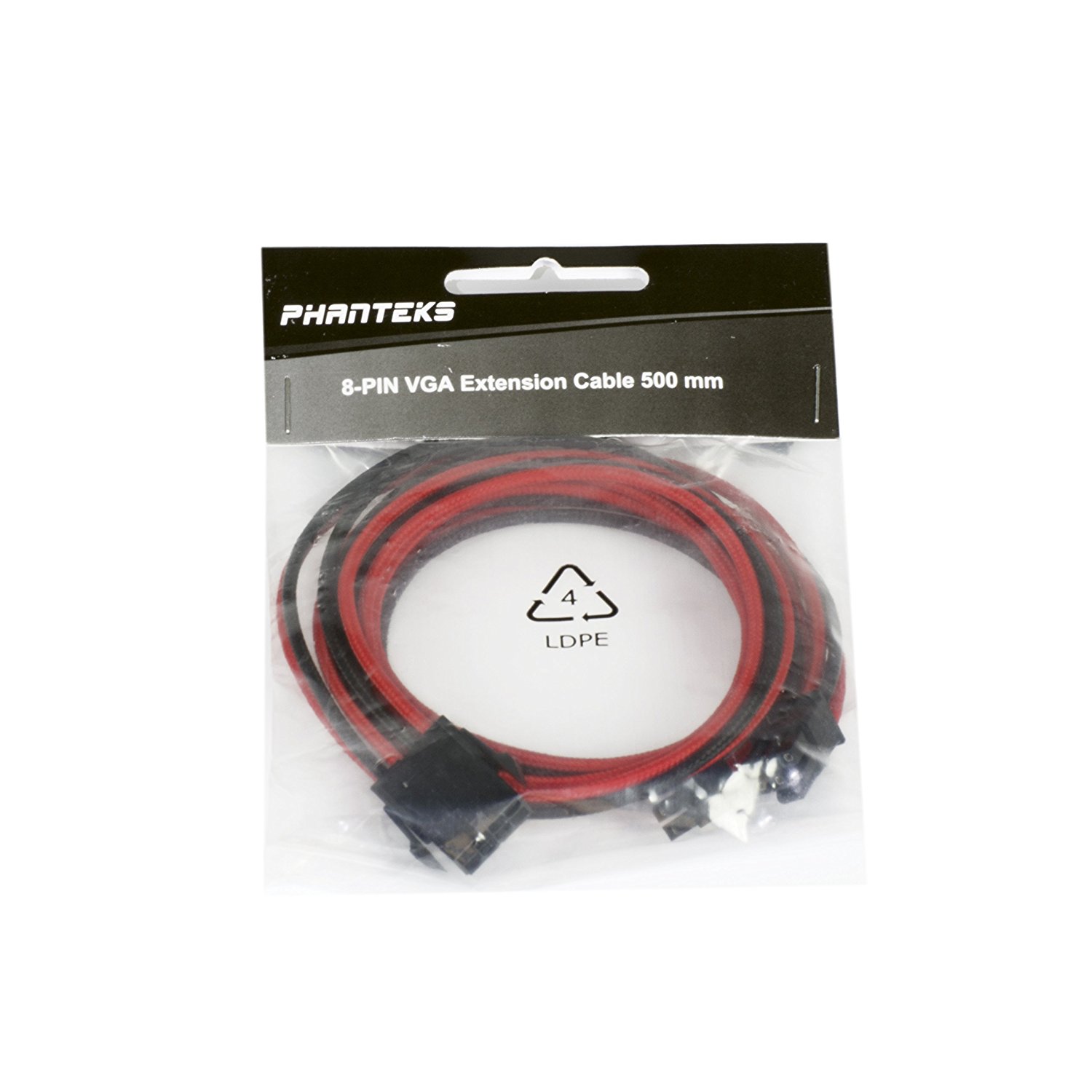 Phanteks - Cable PSU Phanteks Sleeved 6+2-Pines PCIe 50cm Negro / Rojo