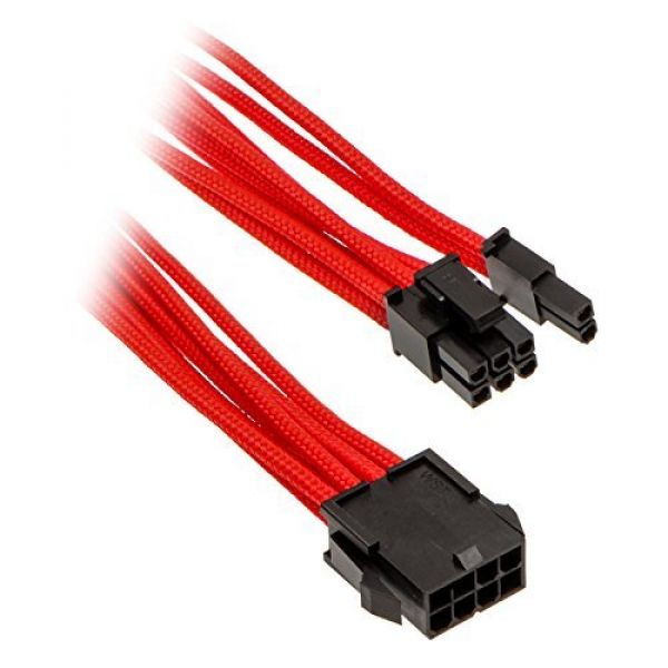 Phanteks - Cable PSU Phanteks Sleeved 6+2-Pines PCIe 50cm Rojo