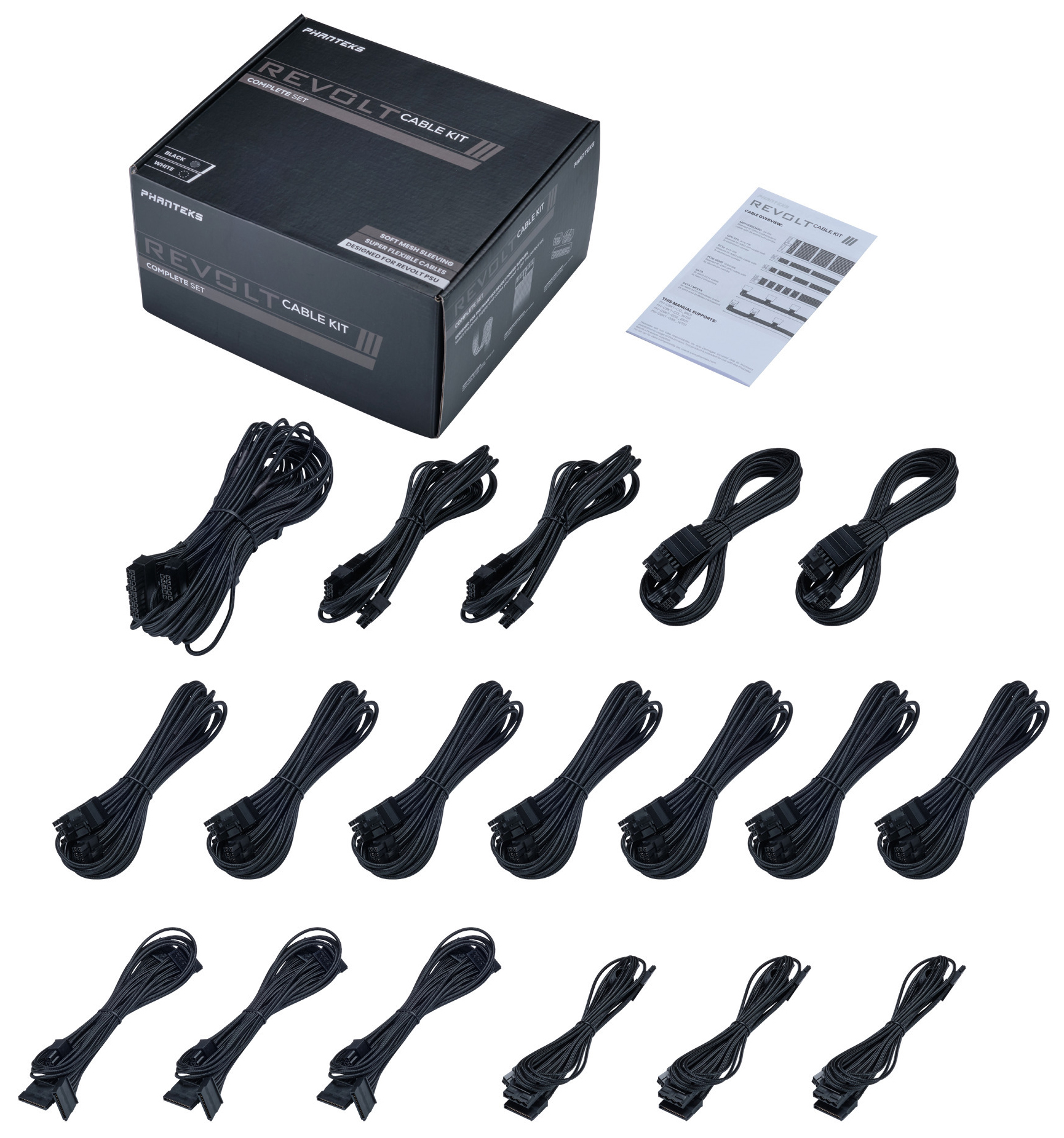 Kit Cables Phanteks Revolt Set Completo Negro