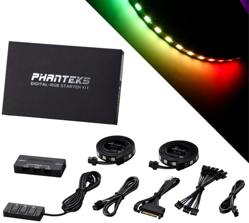 Phanteks - Kit Digital-RGB con Controlador e 2x LED-Strip