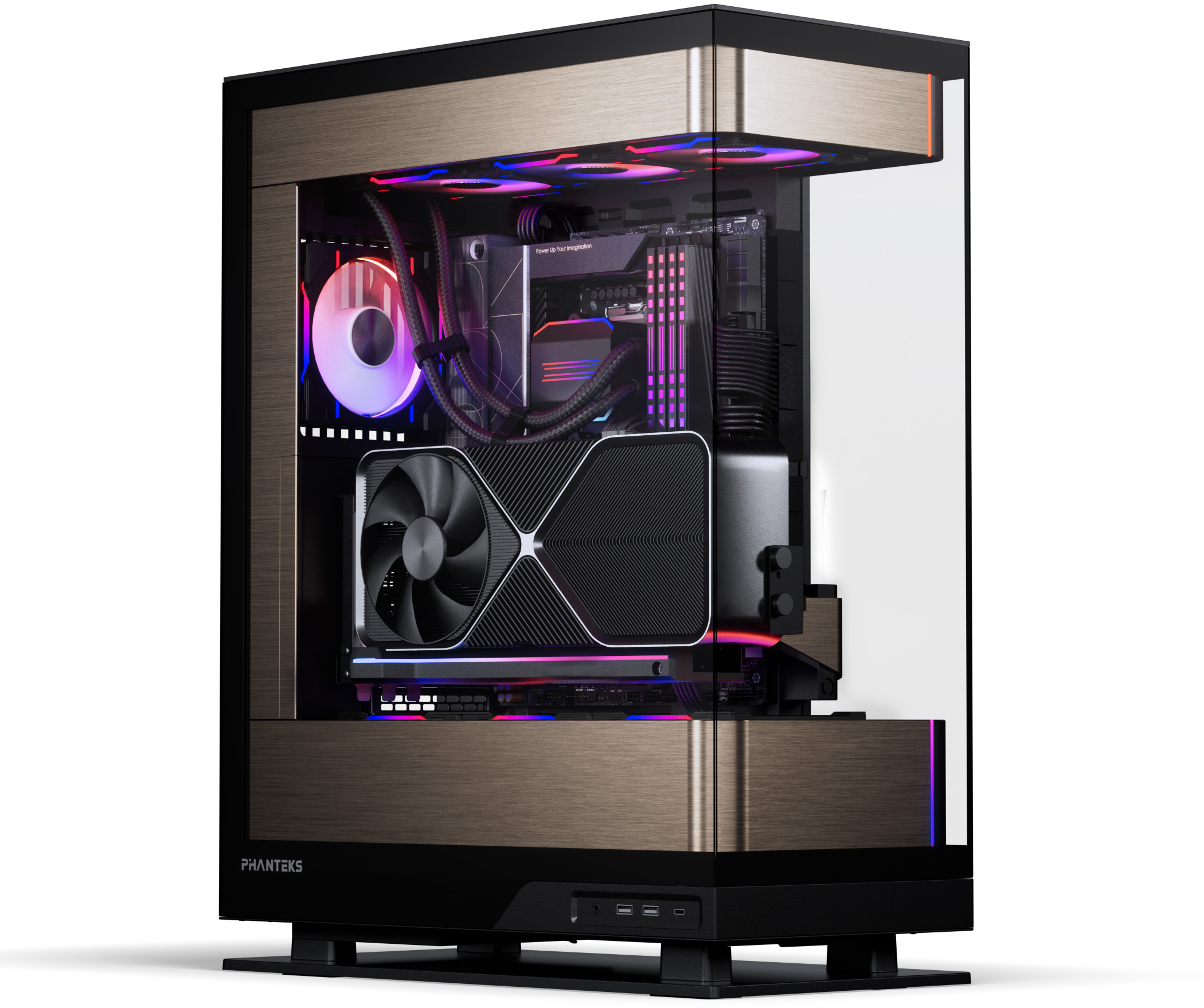 Phanteks - Caja ATX Phanteks Evolv Series X2 Vidro Temperado DRGB Negro/Dorado