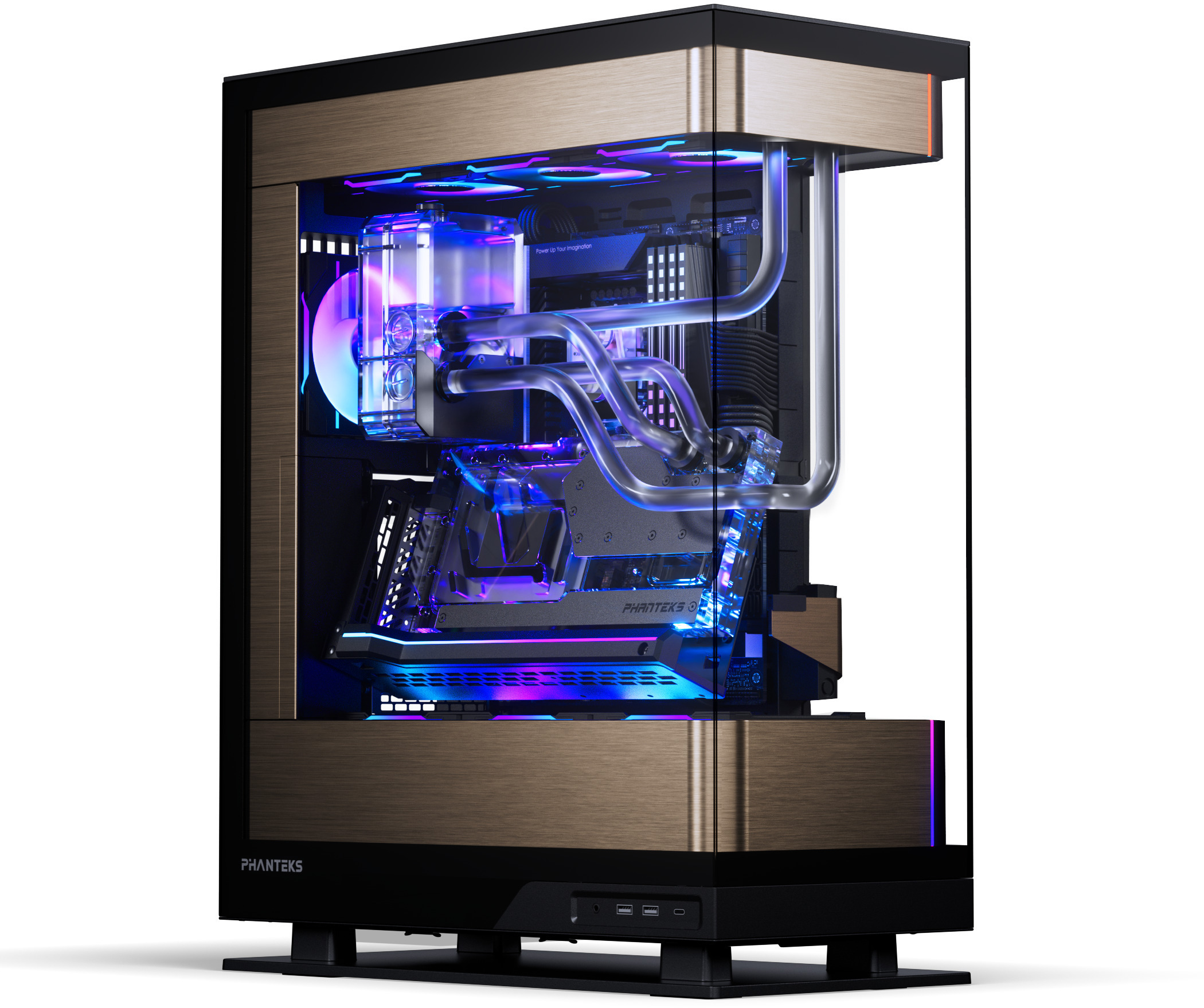 Phanteks - Caja ATX Phanteks Evolv Series X2 Vidro Temperado DRGB Negro/Dorado