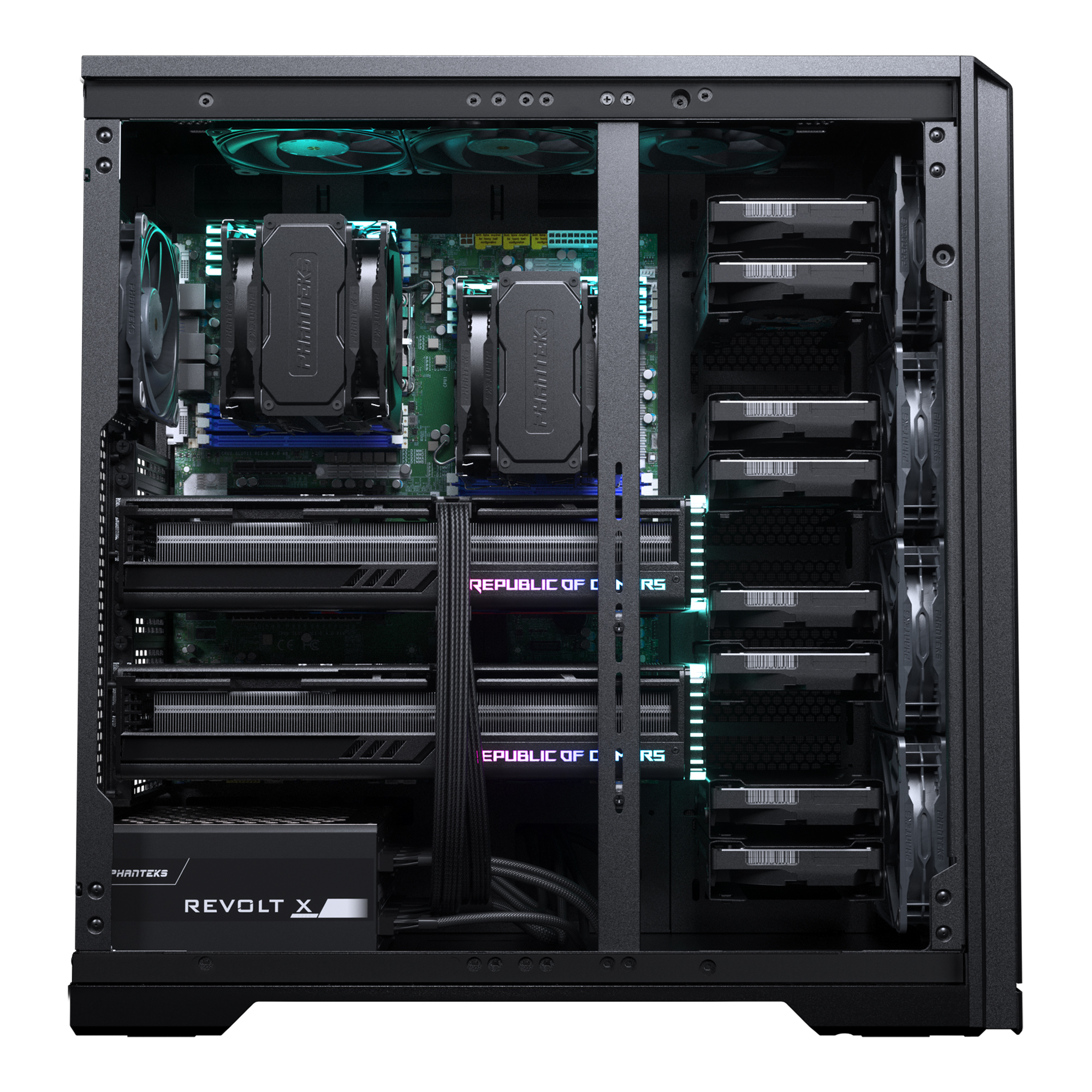 Phanteks - Caja E-ATX Phanteks Enthoo Pro 2 Server XL-EBB Vidrio Templado Negro