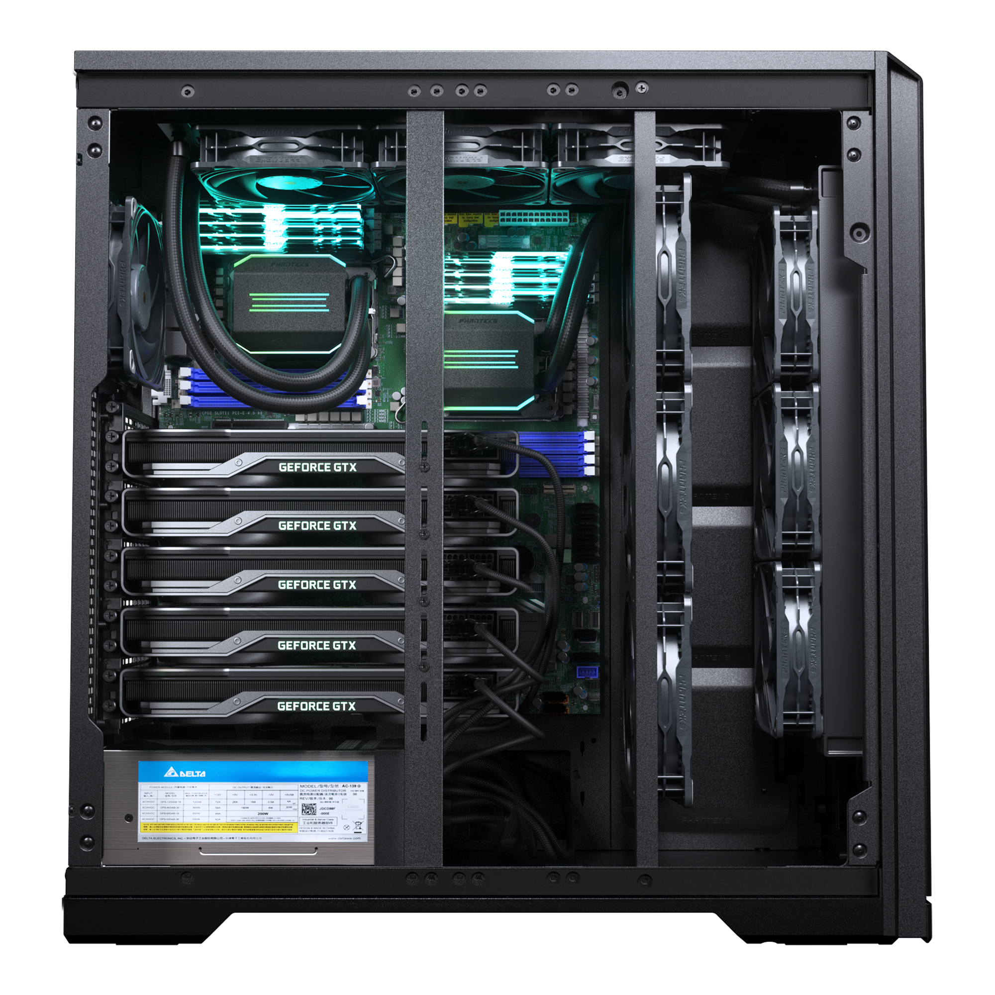 Phanteks - Caja E-ATX Phanteks Enthoo Pro 2 Server XL-EBB Vidrio Templado Negro