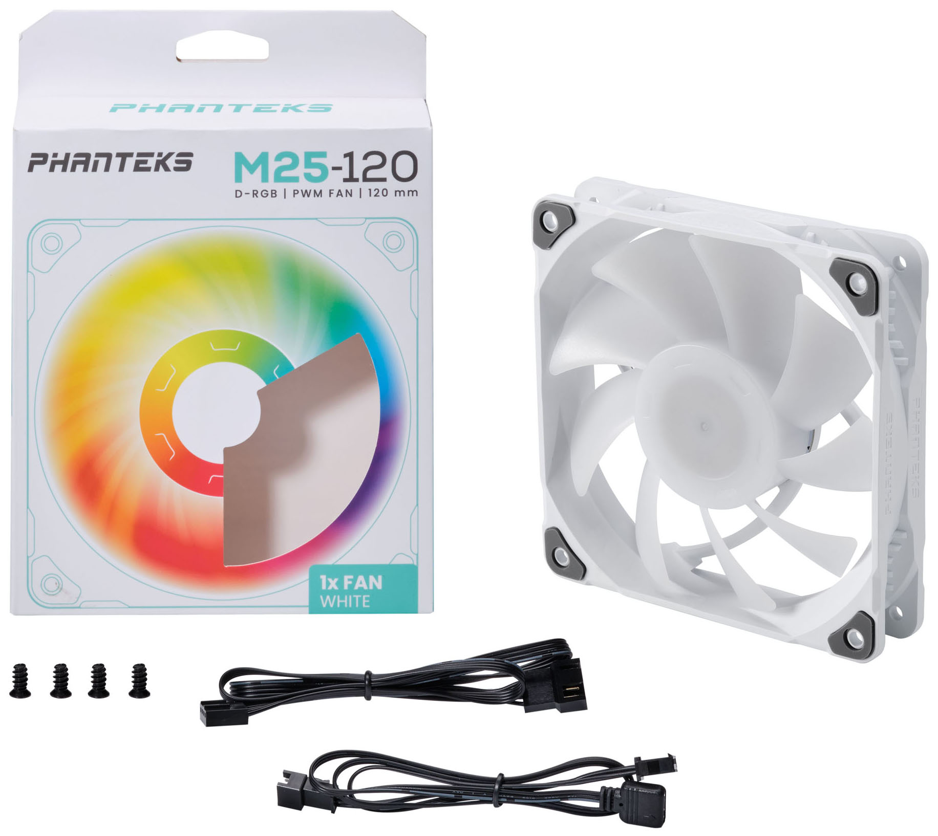 Phanteks - Ventilador Phanteks M25 PWM D-RGB Blanca- 120mm