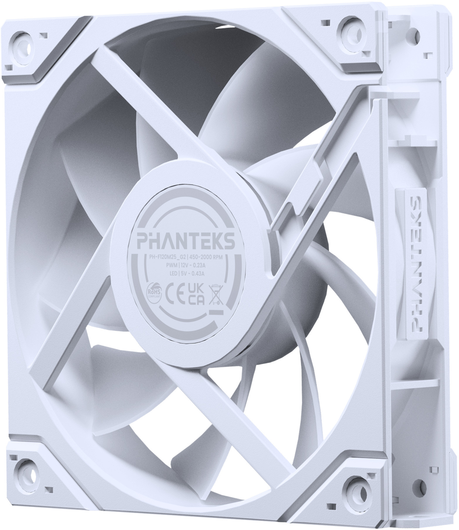 Phanteks - Ventilador Phanteks M25 Gen2 PWM D-RGB 120mm Blanco