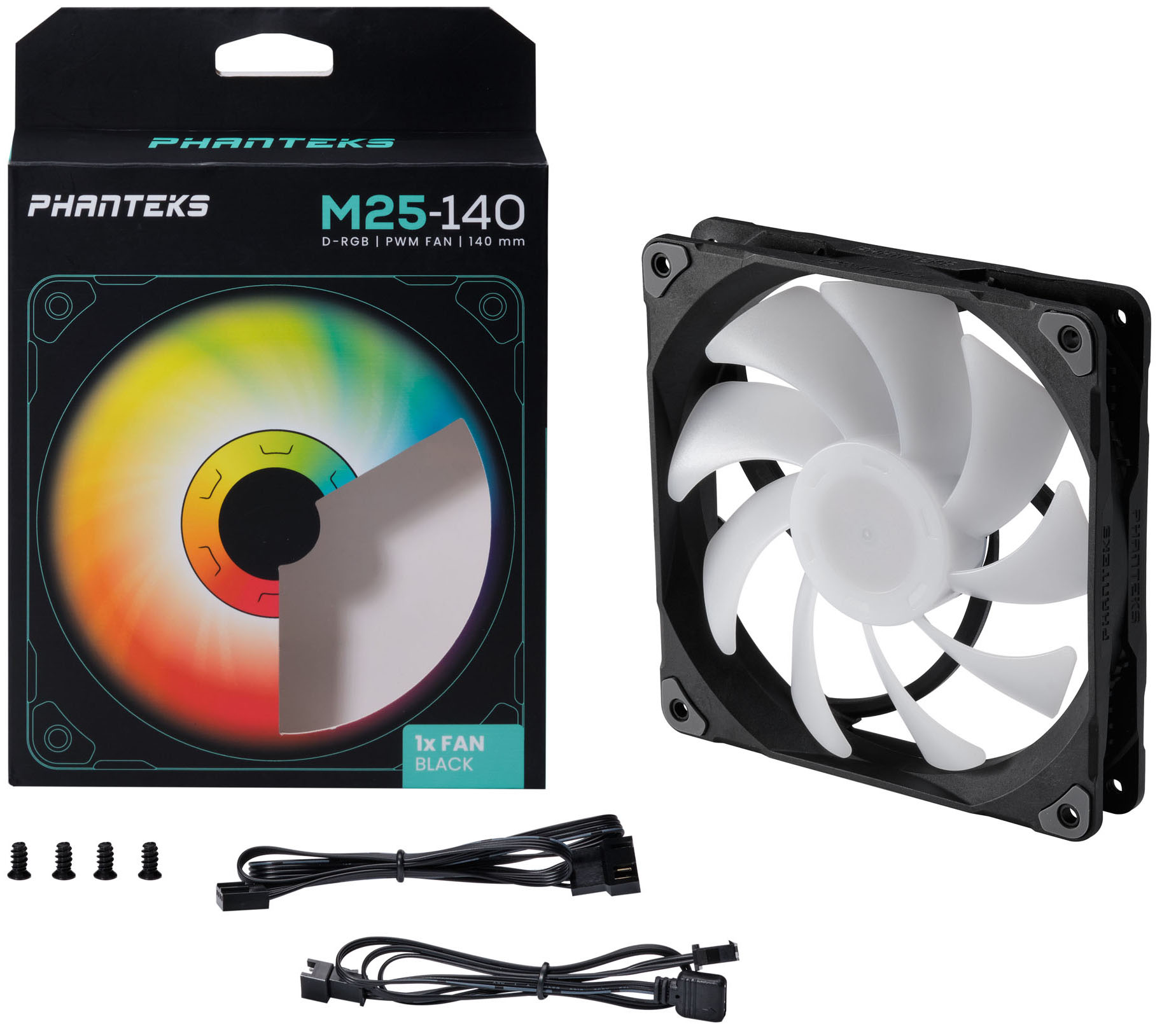 Phanteks - Ventilador Phanteks M25 PWM D-RGB Negra- 140mm