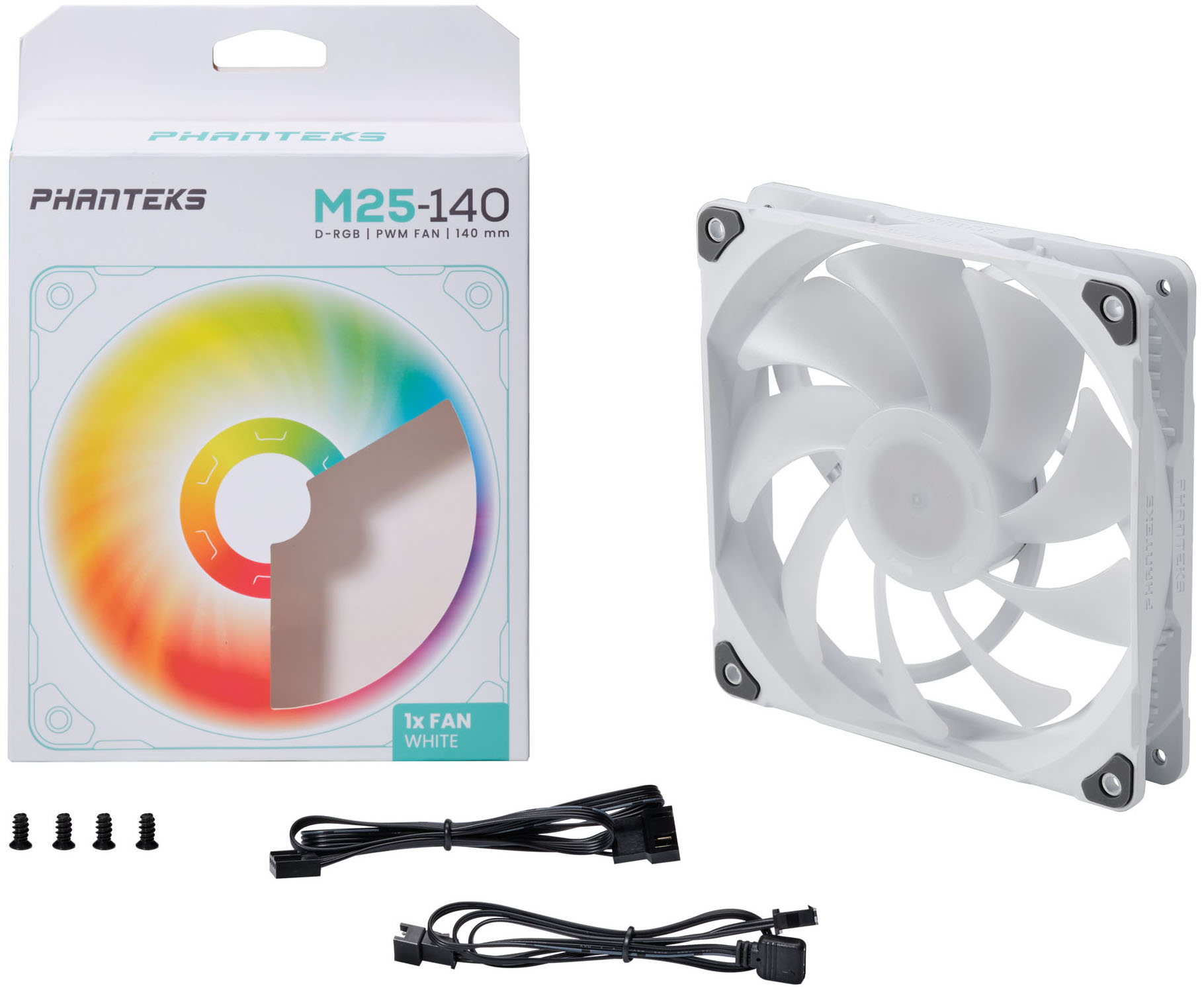 Phanteks - Ventilador Phanteks M25 PWM D-RGB Blanca- 140mm