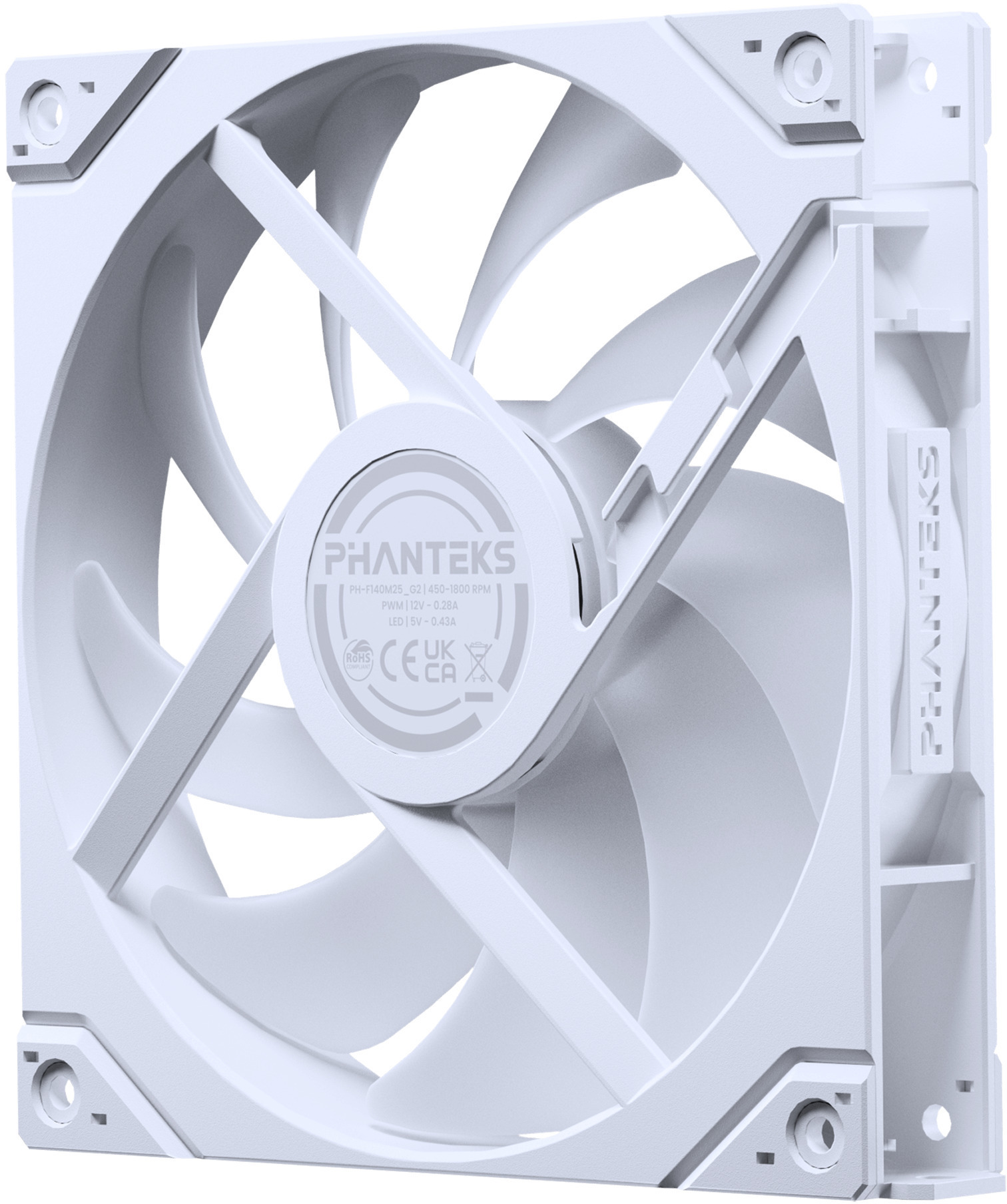 Phanteks - Ventilador Phanteks M25 Gen2 140mm PWM Reversed Airflow D-RGB Blanco (Pack 3)