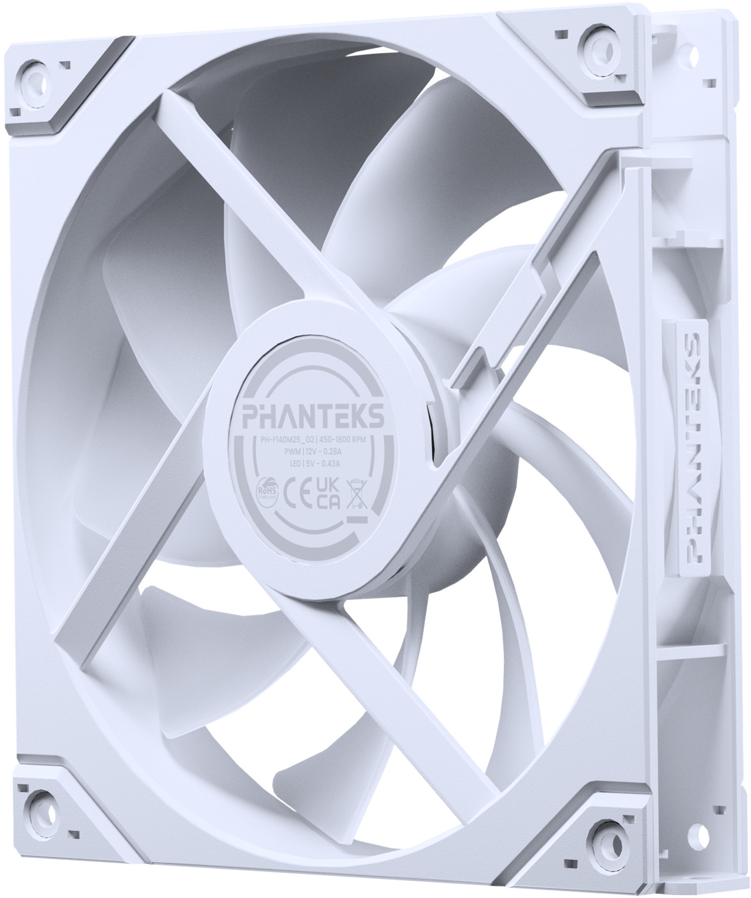 Phanteks - Ventilador Phanteks M25 Gen2 140mm PWM D-RGB Blanco (Pack 3)