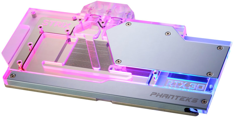 Phanteks - Bloco VGA Phanteks Glacier G30 D-RGB - Asus Strix RTX 3080/3090 Chrome