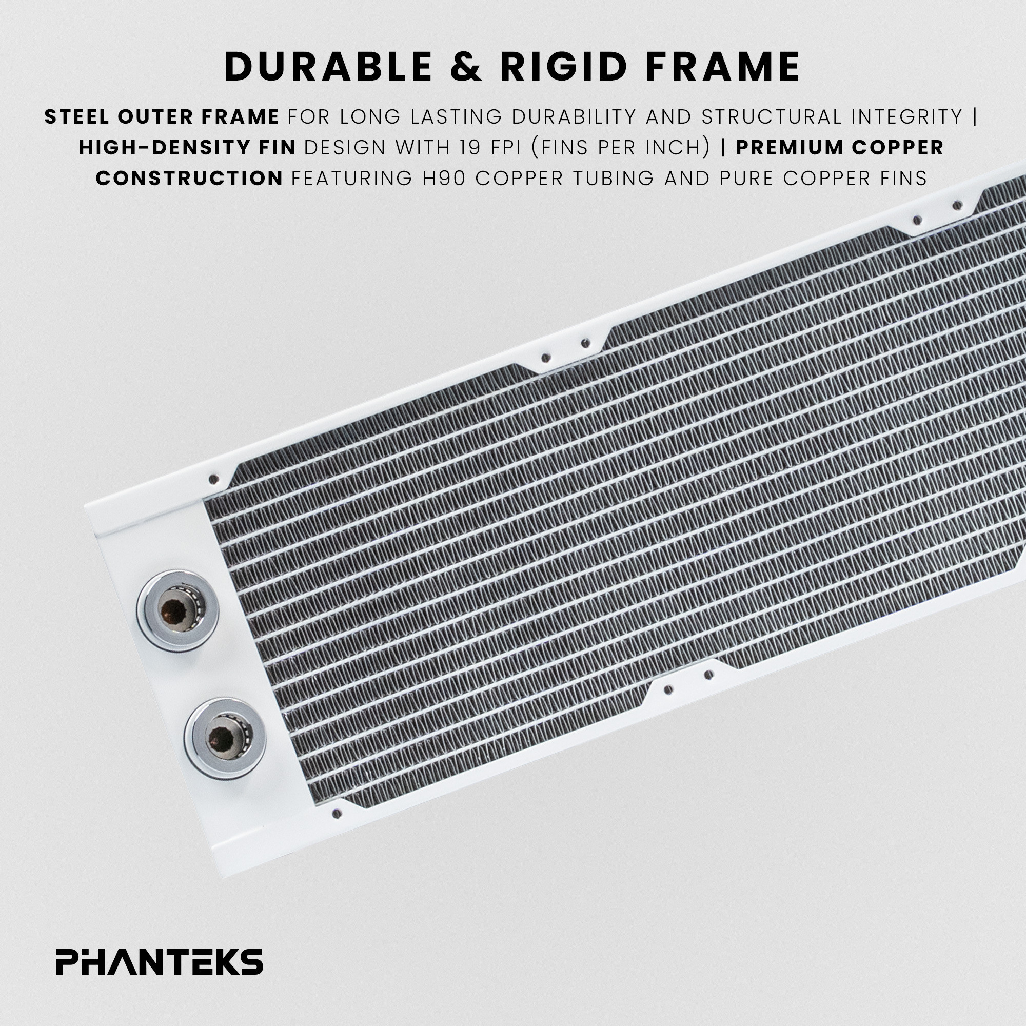 Phanteks - Radiador Phanteks Glacier EZ-Fit 16mm 420 Blanco